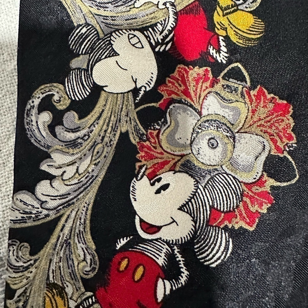 Disney Mickey Mouse Vintage 100% Silk Tie Made in Italy - Picture 3 of 4